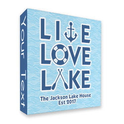 Live Love Lake 3 Ring Binder - Full Wrap - 2" (Personalized)