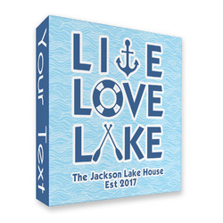 Live Love Lake 3 Ring Binder - Full Wrap (Personalized)