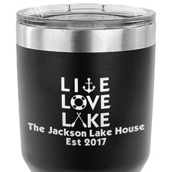 Live Love Lake 30 oz Stainless Steel Tumbler - Black - Double Sided (Personalized)