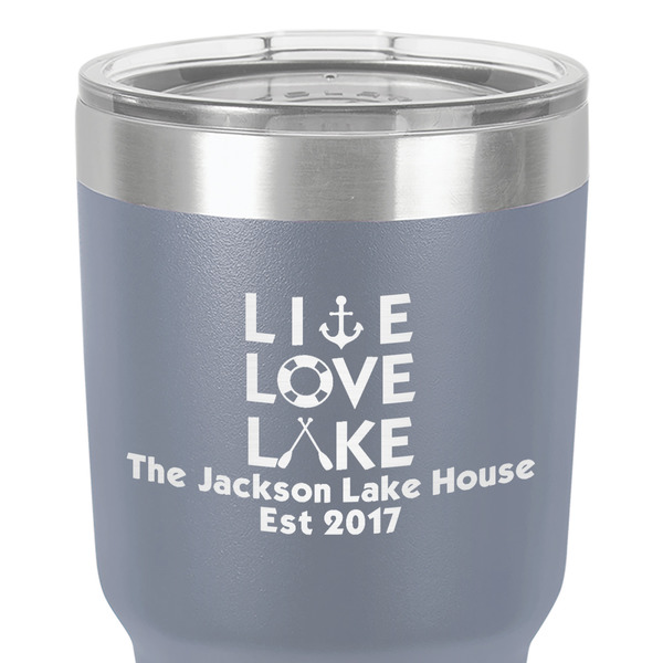 Live Love Lake 30 oz Stainless Steel Ringneck Tumbler - Grey - Close Up