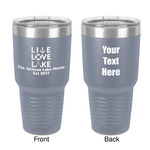 Live Love Lake 30 oz Stainless Steel Tumbler - Grey - Double-Sided (Personalized)