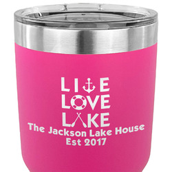 Live Love Lake 30 oz Stainless Steel Tumbler - Pink - Single Sided (Personalized)