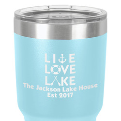 Live Love Lake 30 oz Stainless Steel Tumbler - Teal - Double-Sided (Personalized)