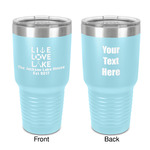 Live Love Lake 30 oz Stainless Steel Tumbler - Teal - Double-Sided (Personalized)