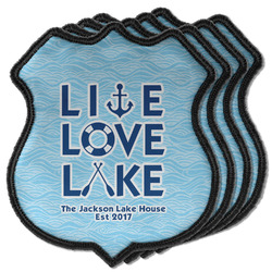 Live Love Lake Iron On Shield C Patches - Set of 4 w/ Name or Text