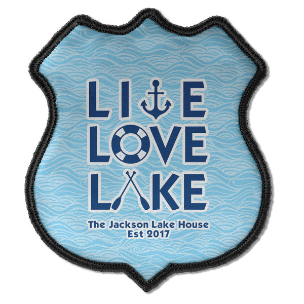 Custom Live Love Lake Iron On Shield Patch C w/ Name or Text