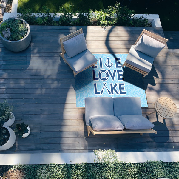 Live Love Lake 5'x7' Patio Rug - In context