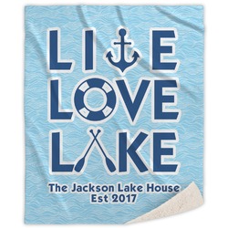 Live Love Lake Sherpa Throw Blanket - 60"x80" (Personalized)