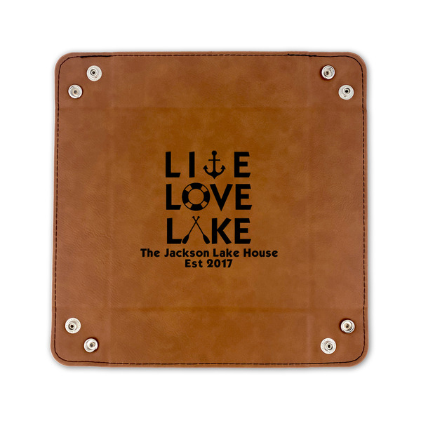 Live Love Lake 6" x 6" Leatherette Snap Up Tray - FLAT FRONT