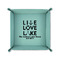 Live Love Lake 6" x 6" Teal Leatherette Snap Up Tray - FOLDED UP