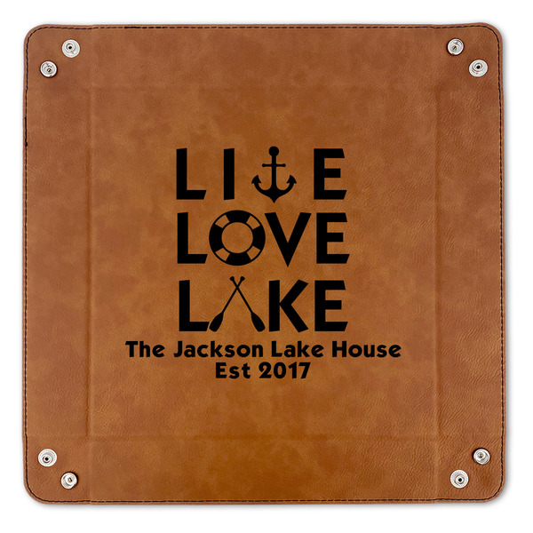 Live Love Lake 9" x 9" Leatherette Snap Up Tray - APPROVAL (FLAT)