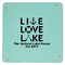 Live Love Lake 9" x 9" Teal Leatherette Snap Up Tray - APPROVAL