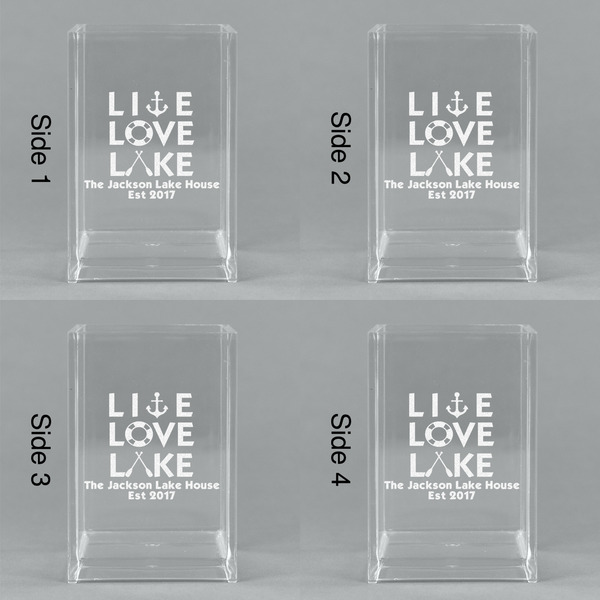 Live Love Lake Acrylic Pen Holder - All Sides