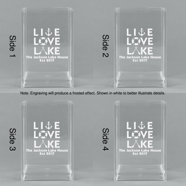 Live Love Lake Acrylic Pen Holder - All Sides