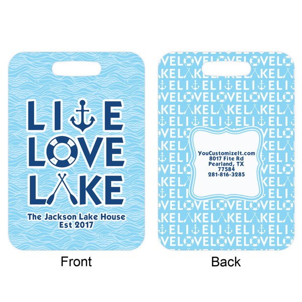 Live Love Lake Aluminum Luggage Tag (Front + Back)