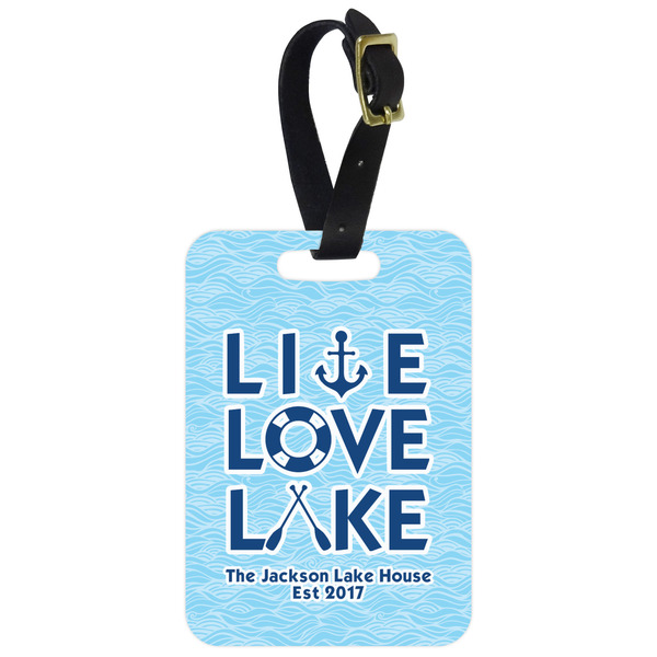 Custom Live Love Lake Metal Luggage Tag w/ Name or Text