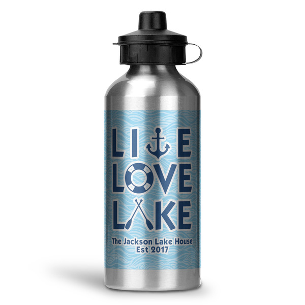 Custom Live Love Lake Water Bottles - 20 oz - Aluminum (Personalized)
