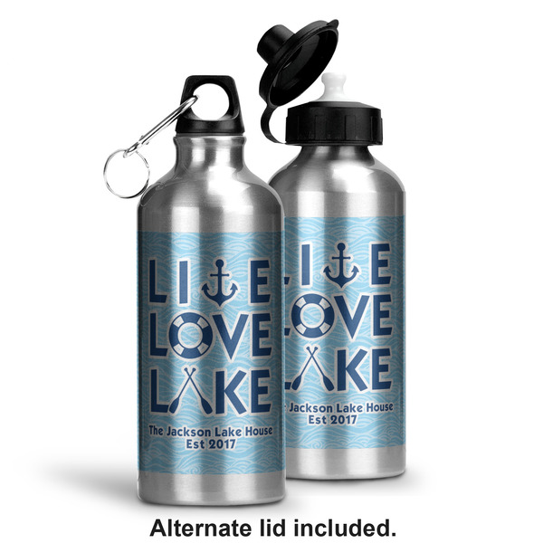 Live Love Lake Aluminum Water Bottle - Alternate lid options