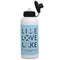 Live Love Lake Aluminum Water Bottle - White Front