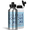 Live Love Lake Aluminum Water Bottles - MAIN (white &silver)