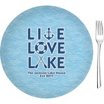 Live Love Lake 8" Glass Appetizer / Dessert Plates - Single or Set (Personalized)