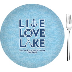 Live Love Lake 8" Glass Appetizer / Dessert Plates - Single or Set (Personalized)