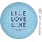 Live Love Lake 8" Glass Appetizer / Dessert Plates - Single or Set (Personalized)