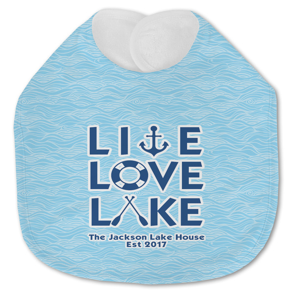Custom Live Love Lake Jersey Knit Baby Bib w/ Name or Text