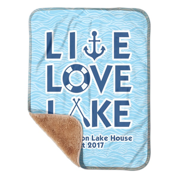 Custom Live Love Lake Sherpa Baby Blanket - 30" x 40" w/ Name or Text
