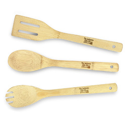 Live Love Lake Bamboo Cooking Utensil Set - Double Sided (Personalized)