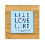 Live Love Lake Bamboo Trivet with Ceramic Tile Insert (Personalized)