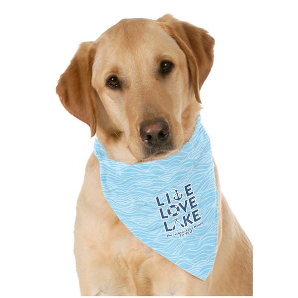 Custom Live Love Lake Dog Bandana Scarf w/ Name or Text