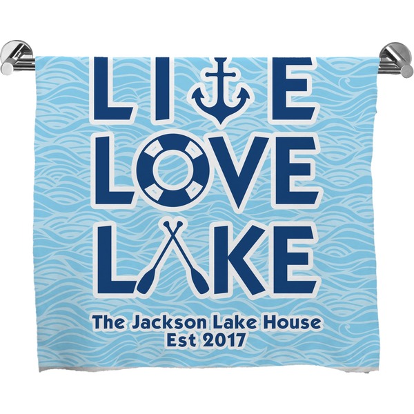 Custom Live Love Lake Bath Towel (Personalized)