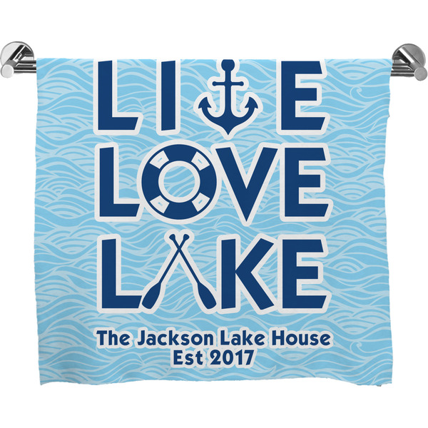 Custom Live Love Lake Bath Towel (Personalized)