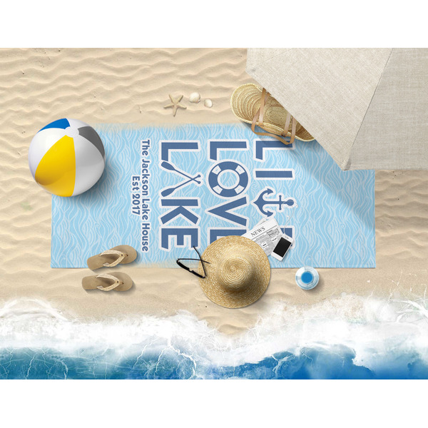 Live Love Lake Beach Towel Lifestyle