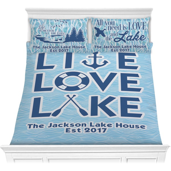 Custom Live Love Lake Comforter Set - Full / Queen (Personalized)