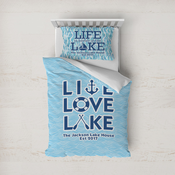 Custom Live Love Lake Duvet Cover Set - Twin (Personalized)