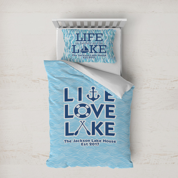 Custom Live Love Lake Duvet Cover Set - Twin XL (Personalized)