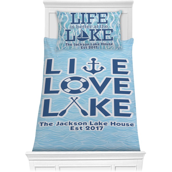 Custom Live Love Lake Comforter Set - Twin (Personalized)