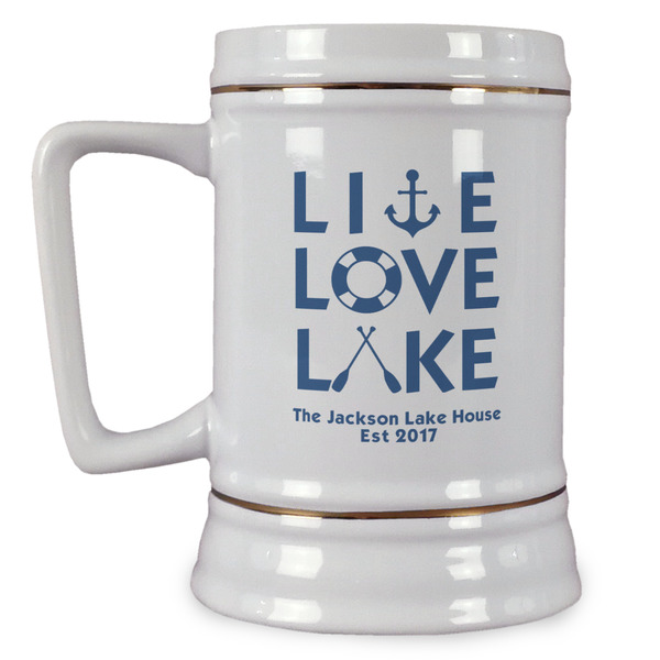 Custom Live Love Lake Beer Stein (Personalized)