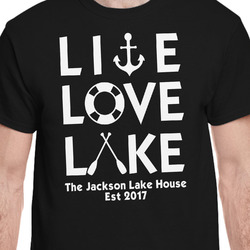Live Love Lake T-Shirt - Black - 2XL (Personalized)