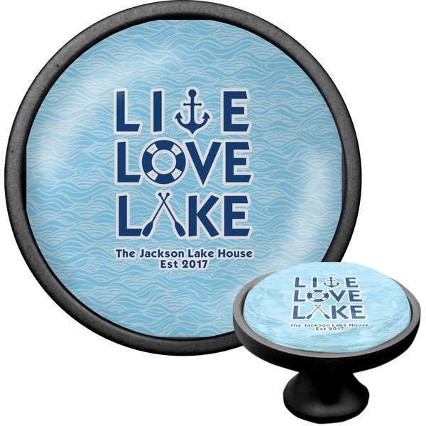 Custom Live Love Lake Cabinet Knob (Black) (Personalized)