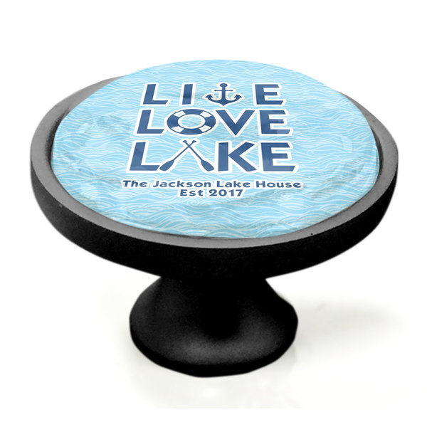 Live Love Lake Black Custom Cabinet Knob (Side)