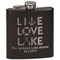 Live Love Lake Black Flask Set (Personalized)