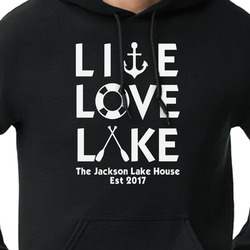 Live Love Lake Hoodie - Black - Small (Personalized)