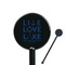 Live Love Lake 5.5" Round Plastic Stir Sticks - Black - Double Sided (Personalized)