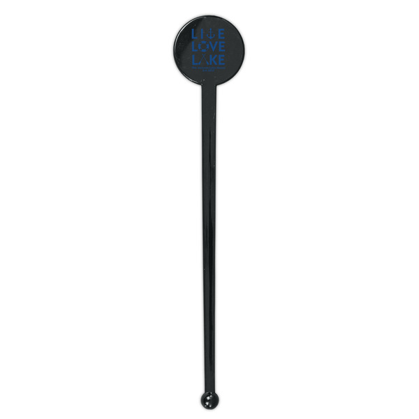 Live Love Lake Black Plastic 7" Stir Stick - Round - Single Stick