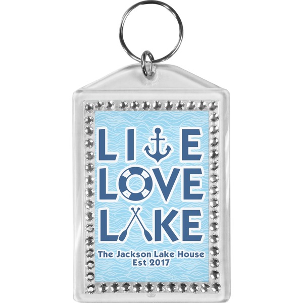 Custom Live Love Lake Bling Keychain (Personalized)