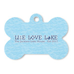 Live Love Lake Bone Shaped Dog ID Tag - Large (Personalized)