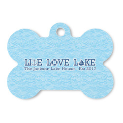 Live Love Lake Bone Shaped Dog ID Tag (Personalized)